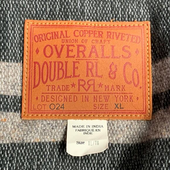 RRL by RALPH LAUREN Grizzly Boa Size XL Brown Black Denim Sherpa Jacket - Picture 5 of 10